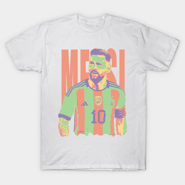 Messi Tribute - Lionel Soccer Player Goat Messi - Ronaldo Soccer Mbappe Messi Argentina Maradona Michael Jordan Inter Miami Ronaldinho Argentina Cristiano Ronaldo - 10 - Barcelona vs real Madrid - World Cup - Mundial de Futbol T-Shirt by TributeDesigns